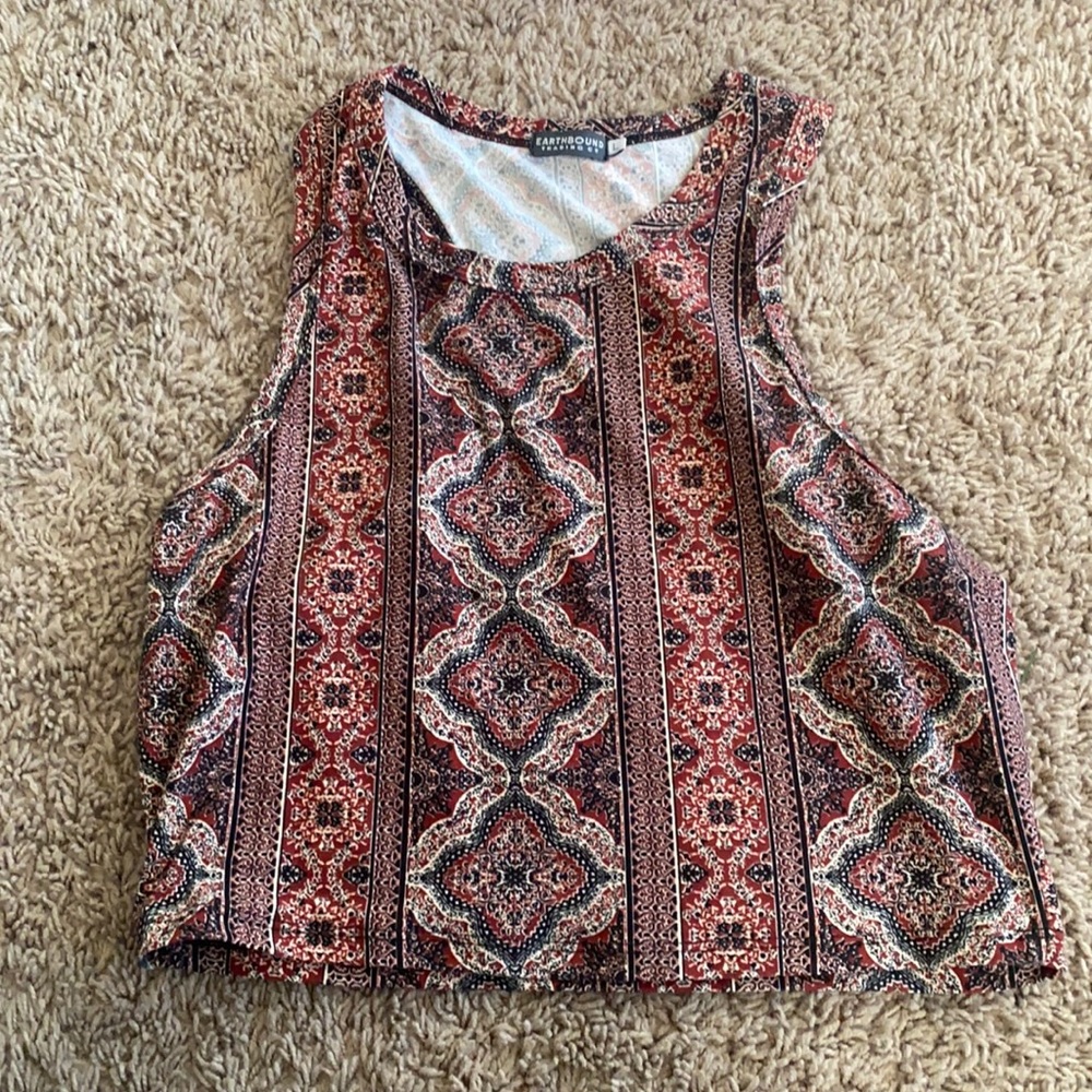 Brown Bohemian design Tank Top